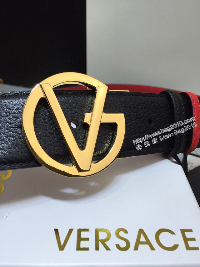 VERSVE男士皮帶 範思哲可逆皮帶 範思哲小牛皮美杜莎V型扣孔腰帶  jjp2214